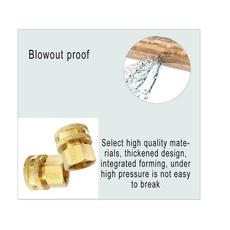 YOUHO Garden Hose Adapter Double Female Brass Swivel Thread Size 1/2"" NPT (F) to 3/4"" NH (F) Garden Pipe Joint Extension Repair Fitting(1 Pack) - Image 5